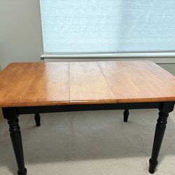 Sold wood table with custom finish