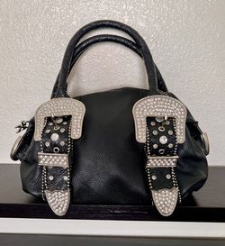 Charm & Luck by Jenny Syquia Handbag - Black w/ Rhinestones
