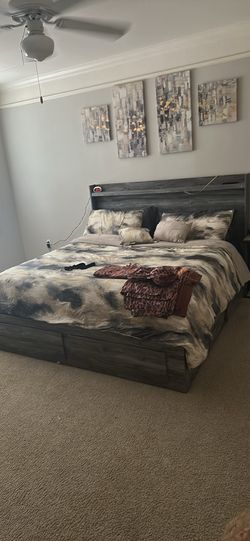 King bed frame and sectional