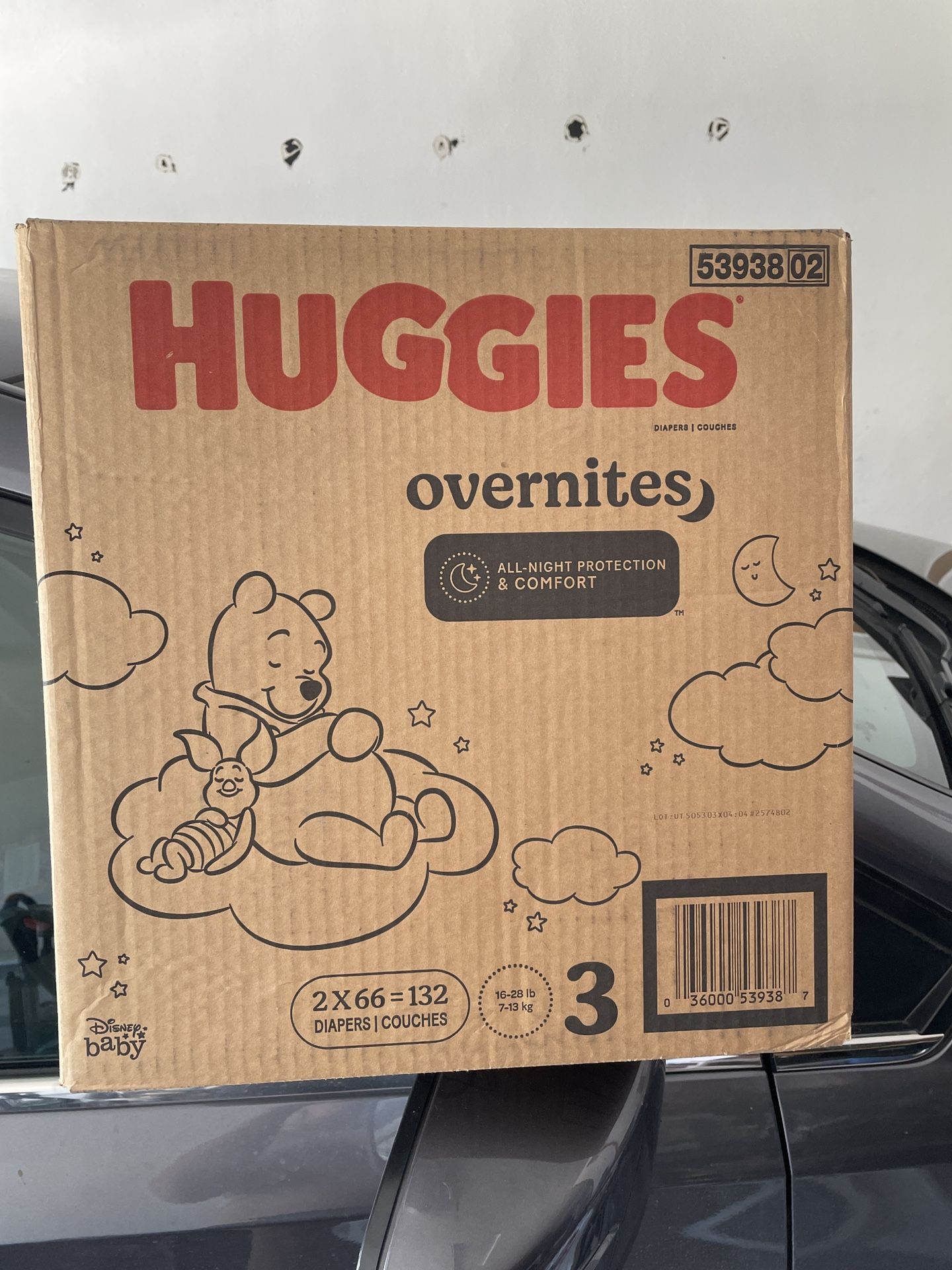 Size 3 Huggies Overnites Diapers (132 count)