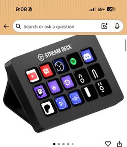 Elgato stream deck, Elgato capture card, and microphone