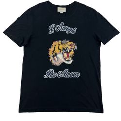 GUCCI Embroidery T-Shirt 430813 Black Men's Size3XL (Shipping Available) Excellent Condition Shipping Available
