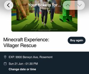 4 Tickets to Minecraft Experience: Villager Rescue
