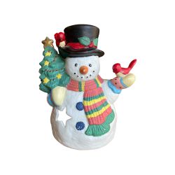 Vintage Snowman and Cardinal Tealight Candle Holder Christmas Decor- Jim Shore?