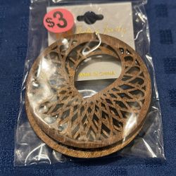 Brown Earrings With Design