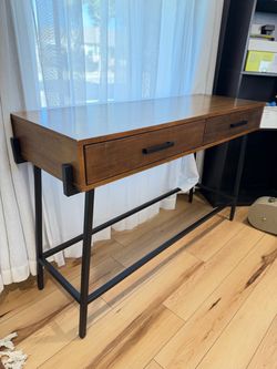Console table walnut finish with drawers