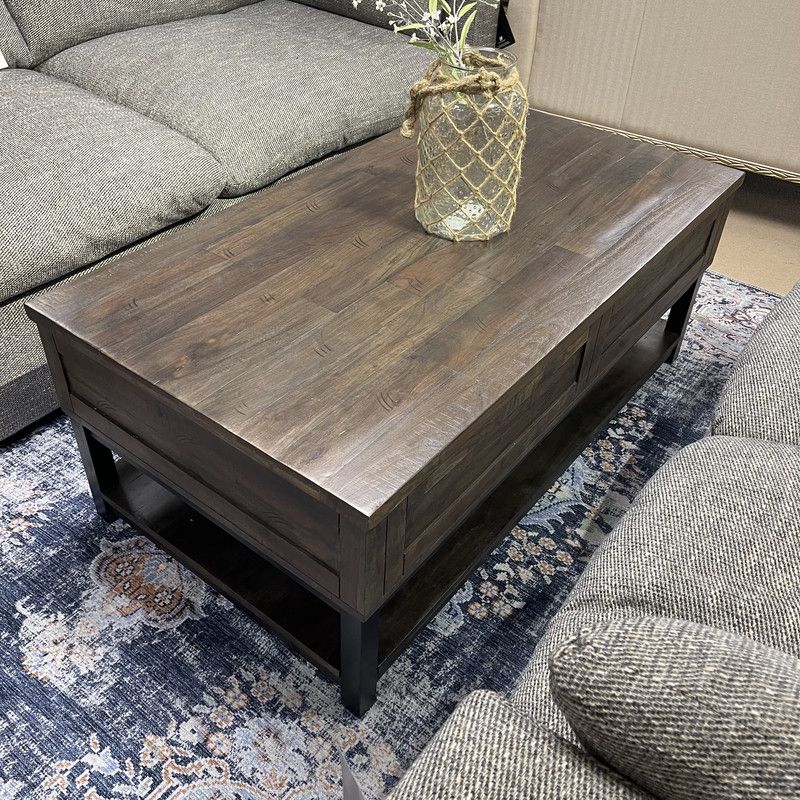 Grayish Brown Lift Top Coffee Table