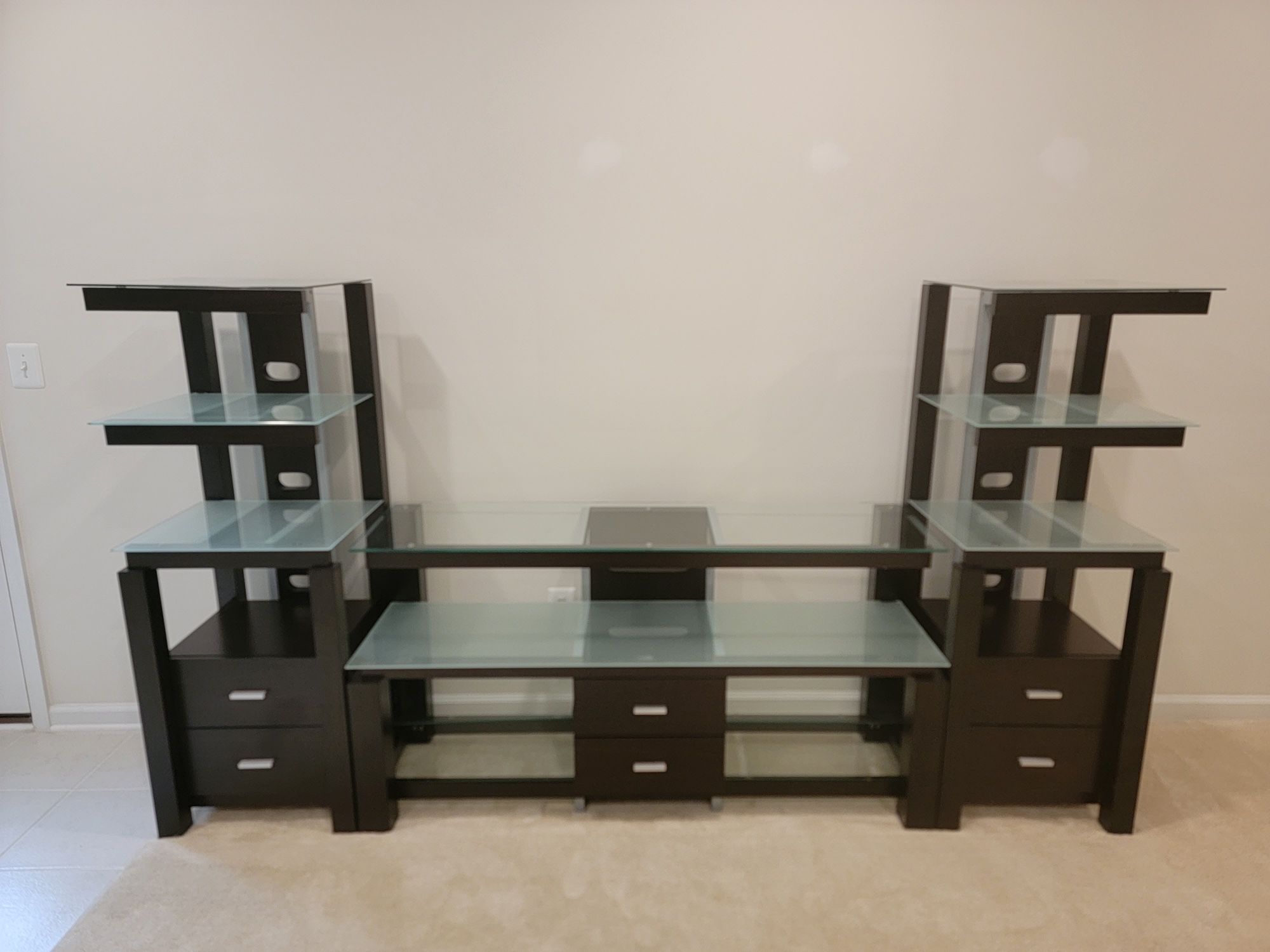 Entertainment Center w/ Glass Shelves