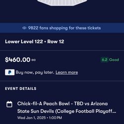 PEACH BOWL TICKETS!!!!!