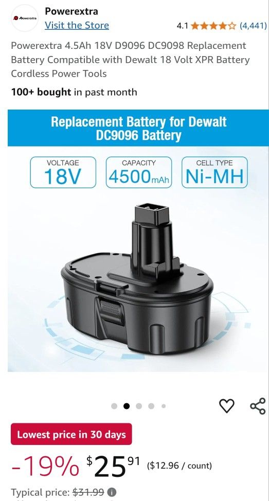 NEW 4.5Ah 18V REPLACEMENT BATTERY