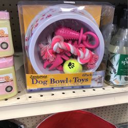 Dog Bowl And Toys 