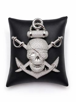 925 Sterling Silver 7.20CTW MOISSANITE Anchor Pirate Men’s Pendant