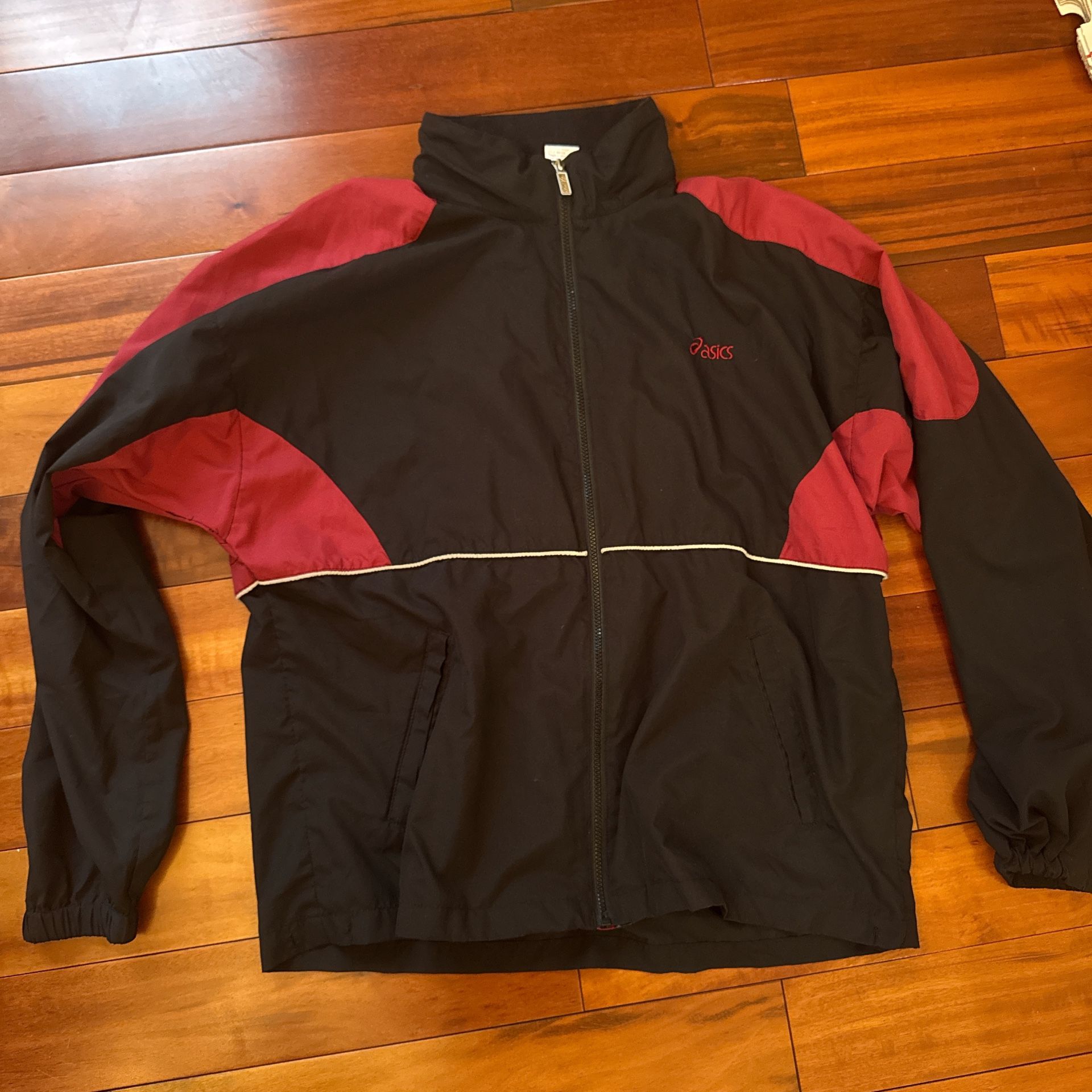 ASICS Vintage Red And Black Full Zip Up Tracker Jack Men’s Size Large