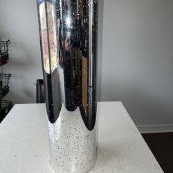 Silver glass tall vase