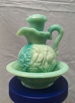 Vintage Avon bath oil decanter and bowl