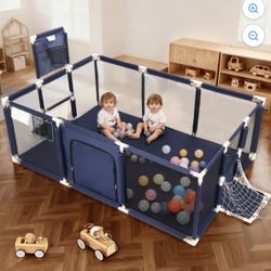  Play Yard , Sturdy Safety Baby Play Area Center , Blue
