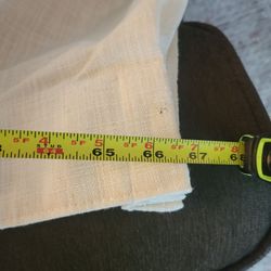 2 panels 66"  Off white or light cream woven black out curtain panels