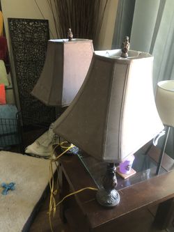 28” Bronze Finish Palm Lamps