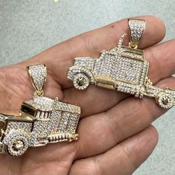 Ice Out Pave Setting 5A Stones Truck Pendant🔥