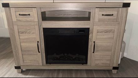 Farmhouse, wood entertainment, stand with fireplace