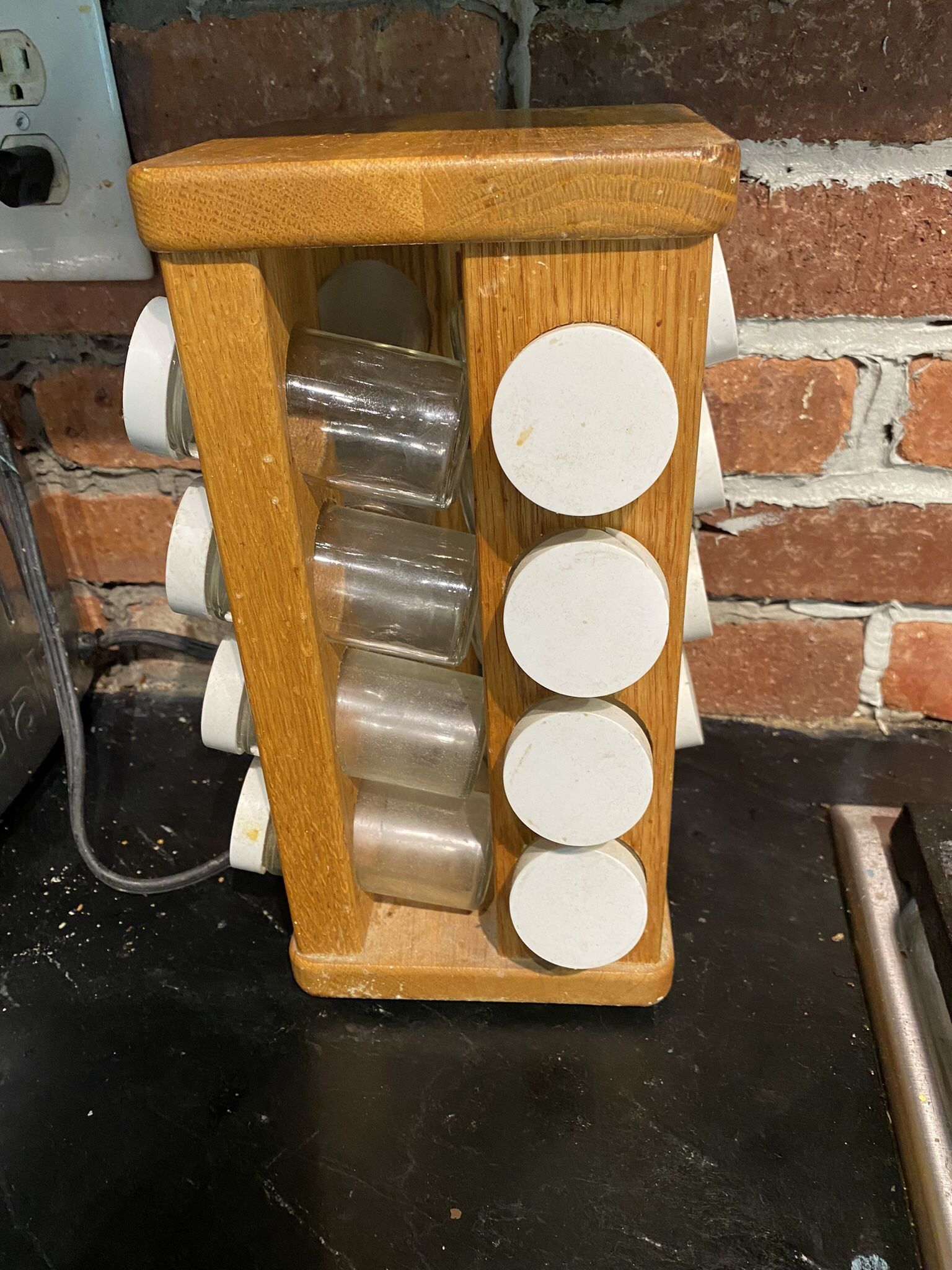 Solid Oak Revolving Spice Rack