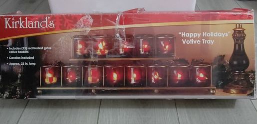 Christmas happy holidays votive tray