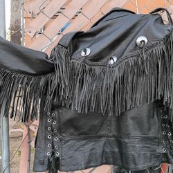 Vintage leather motorcycle jacket