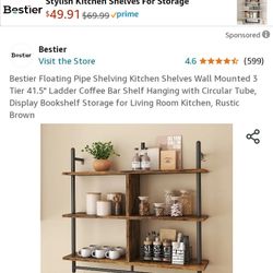 Wooden Hanging Shelving Unit