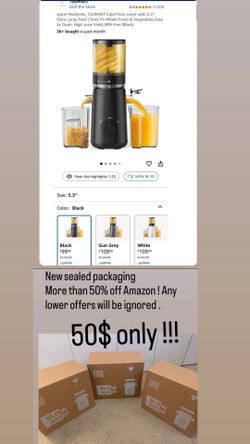 Juicer Machines, TUUMIIST Cold Press Juicer with 5.3" Extra Large Feed Chute Fit Whole Fruits & Vegetables Easy to Clean, High Juice Yield, BPA Free  