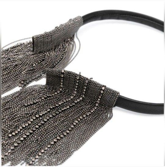 PESERICO
fringed crystal- embellished headband