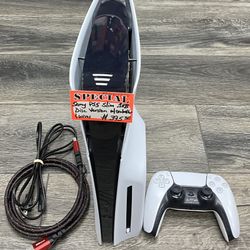 Sony PS5 Slim 1TB Disc Version W/ Controller & Wires 