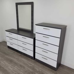 Dresser Whit Mirror And Chest - Cómoda Con Espejo Y Gavetero 