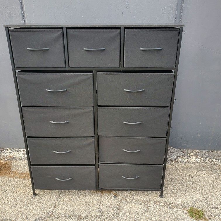 Mainstays 11 Drawer Fabric Dresser for Bedroom, Black