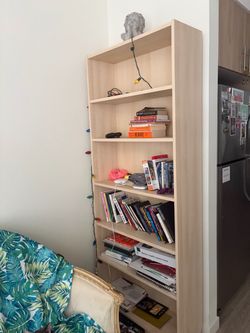 IKEA BILLY Bookcase, Light Wood/Oak, Excellent Condition, 79.5” Tall