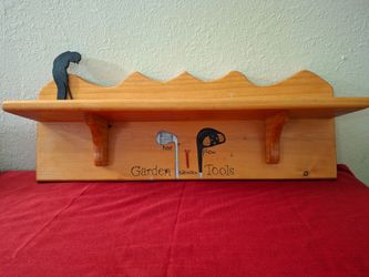 Wood Wall Mounted Coat Rack Panel w/Shelf, Rustic,light Brown metal sawtooth-sty