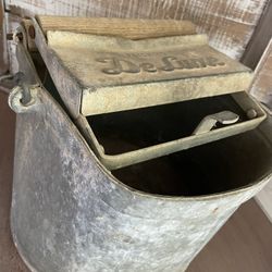 Vintage Galvanized Metal Mop Bucket 