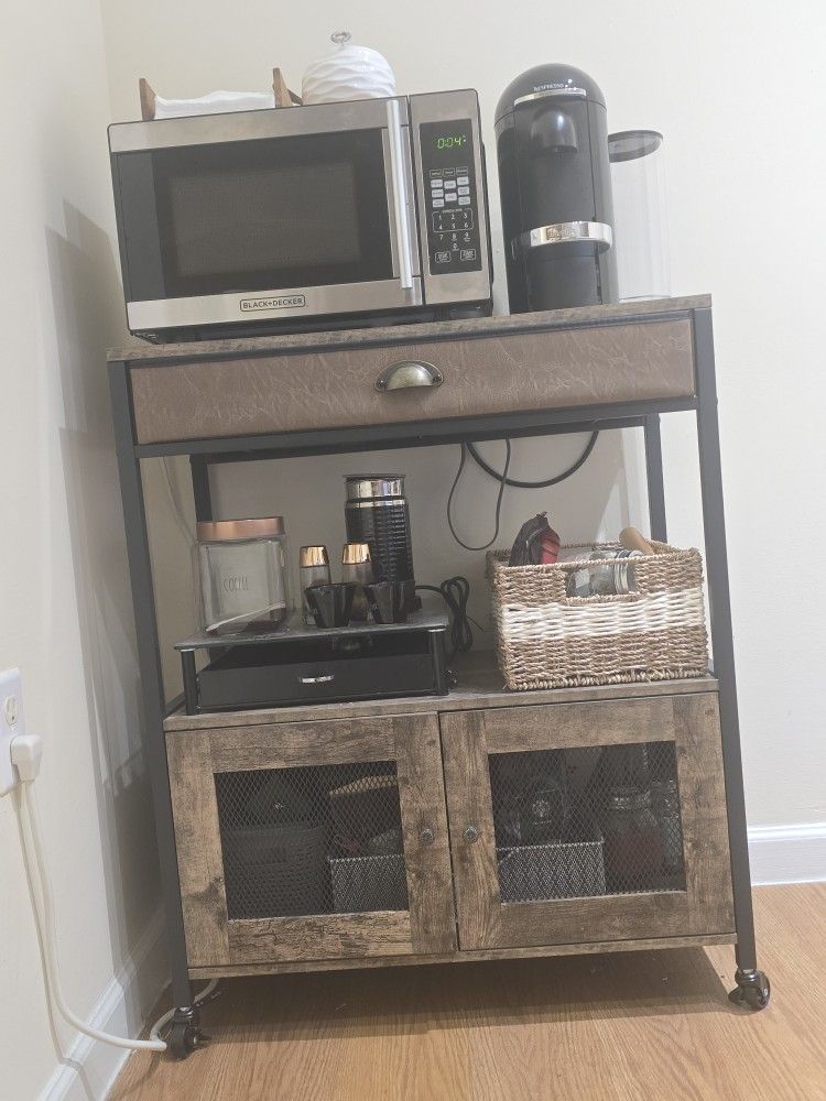 Kitchen Coffee Cart with Drawer for The Home
