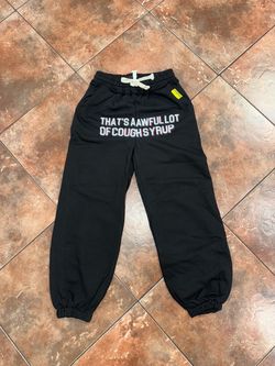Black Graphic Sweatpants Cough Syrup Print