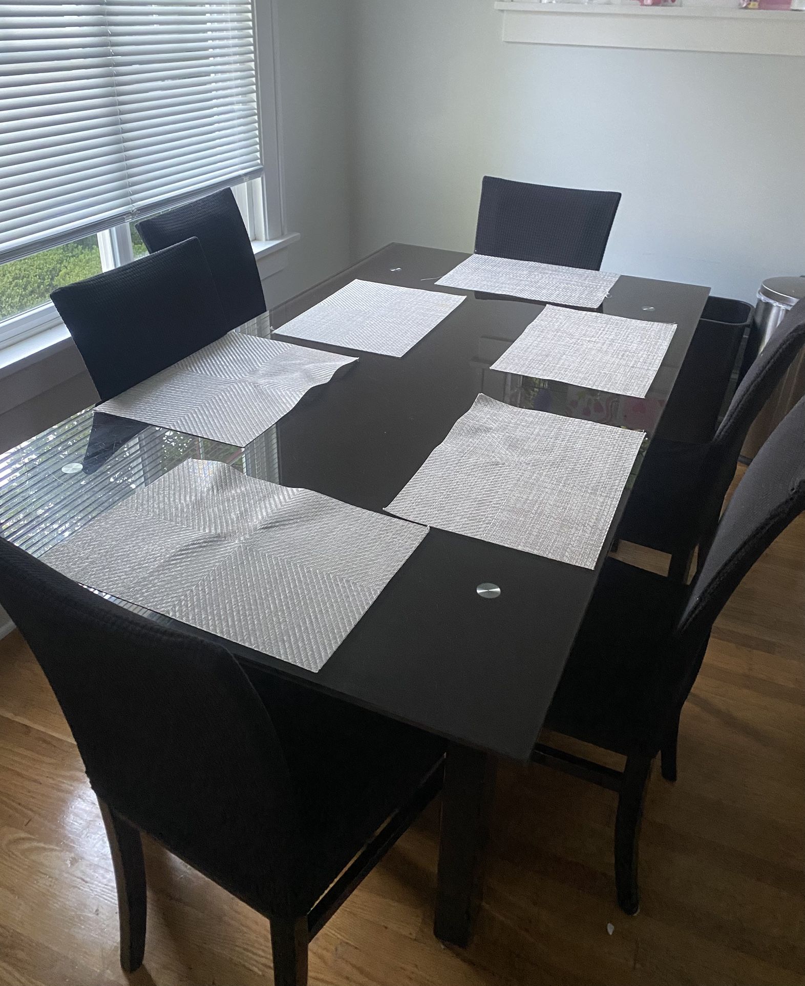 Glass Dining Table + Chairs