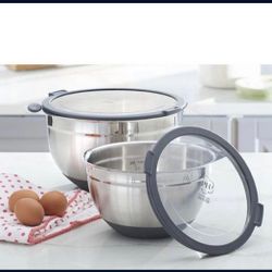 Princess House Set De 2 Tazones Acero Inoxidable Con Su Tapa