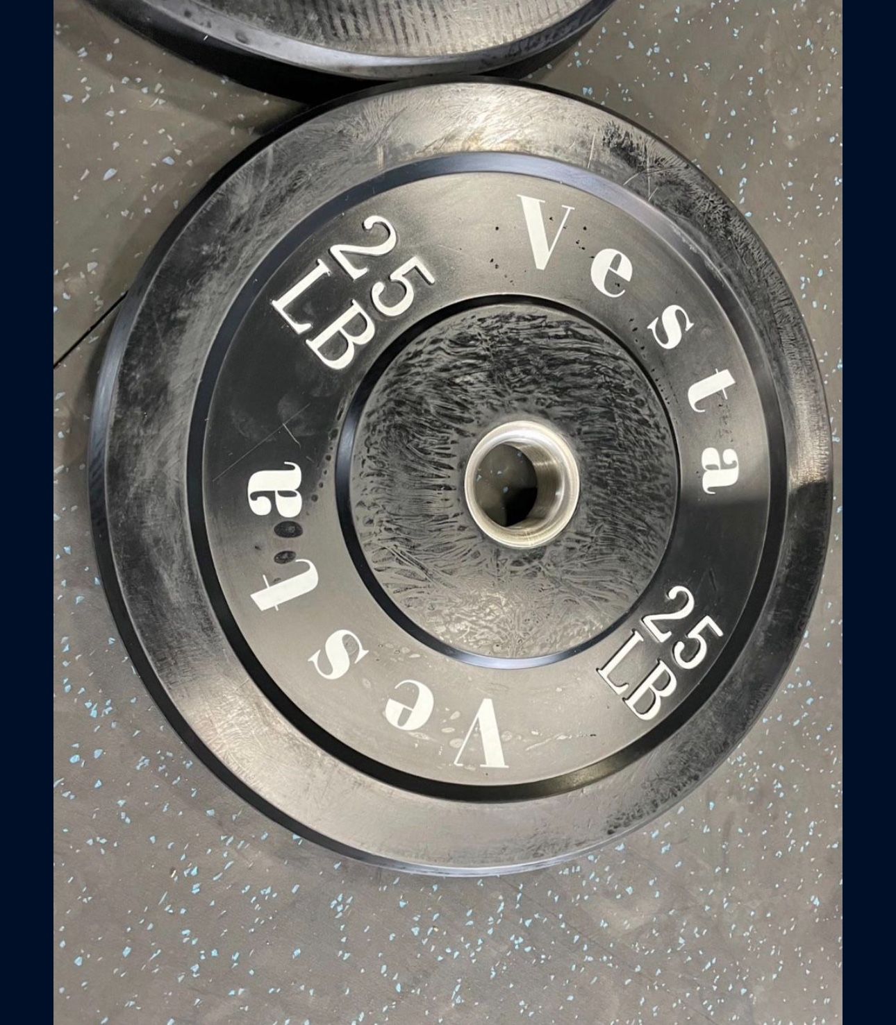 Black Bumper Plates PAIR 25lb | Vesta Fitness