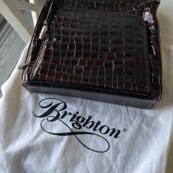 Brighton Maroon Embossed Leather Bag