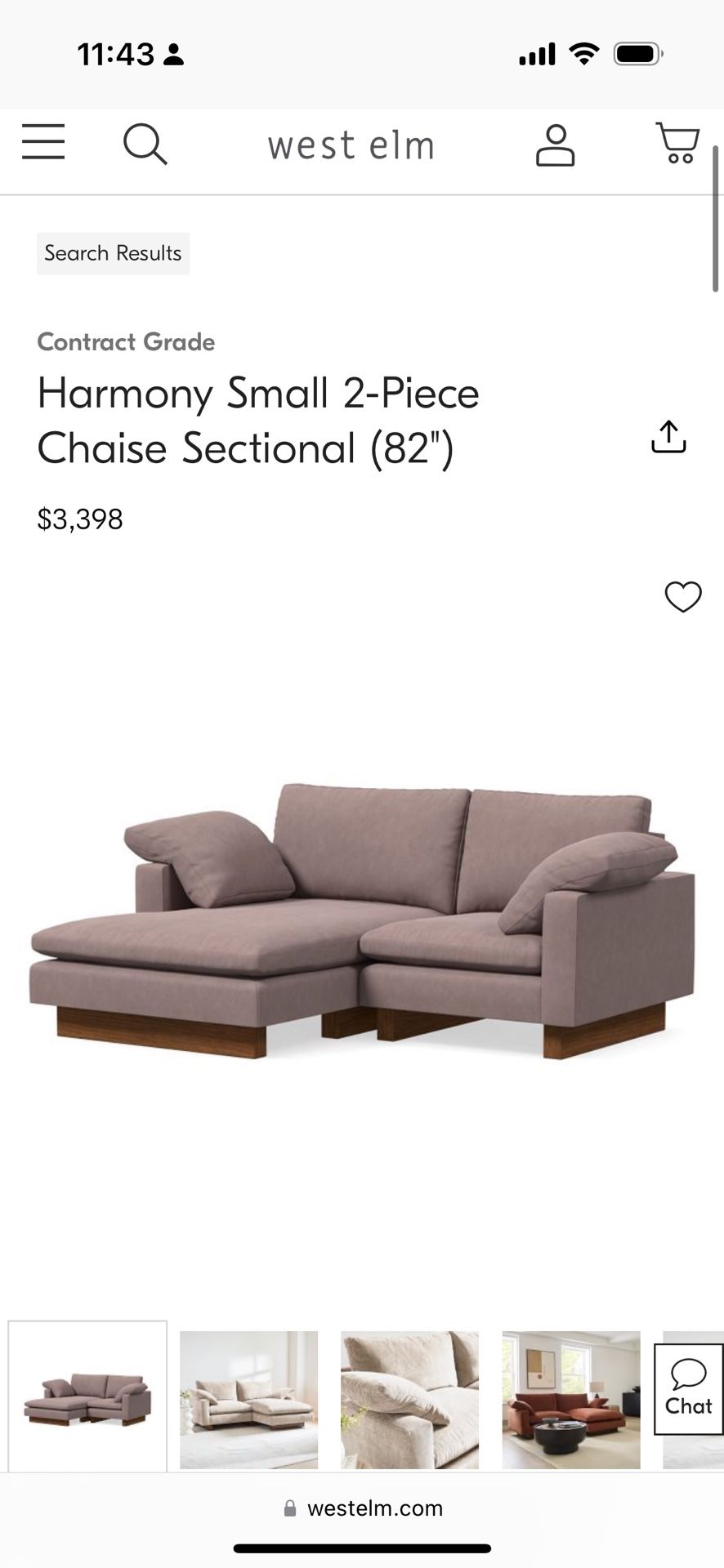 $4000 West Elm Chaise Sofa