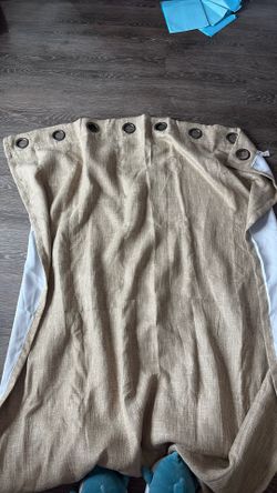 3 Beige Curtains Panels 