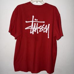 Red Stussy T-Shirt Skateboards Surfing 
