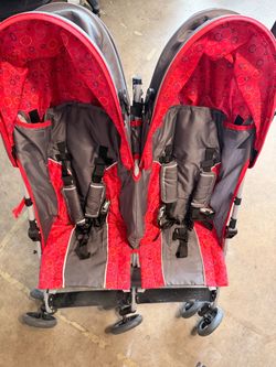 Red Double Umbrella Stroller for Twins baby kids