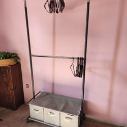 Garment Rack With Storage Bins