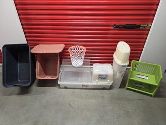 Mixed Lot Of (9) Storage Bins, Containers, Organizer, or Boxes