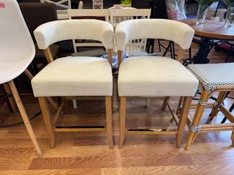 Pair of Upholstered Counter Stools