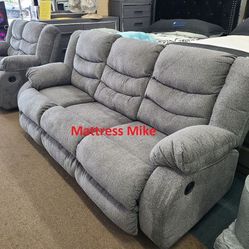 New Stock $52 Down Ashley Furniture Tulen Gray Color 2pc Recliner Sofa Loveseat Special 